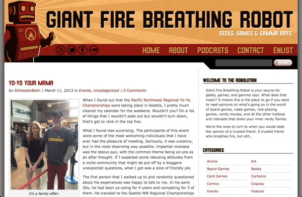 Yo-Yo Article via Giant Fire Breathing Robot!