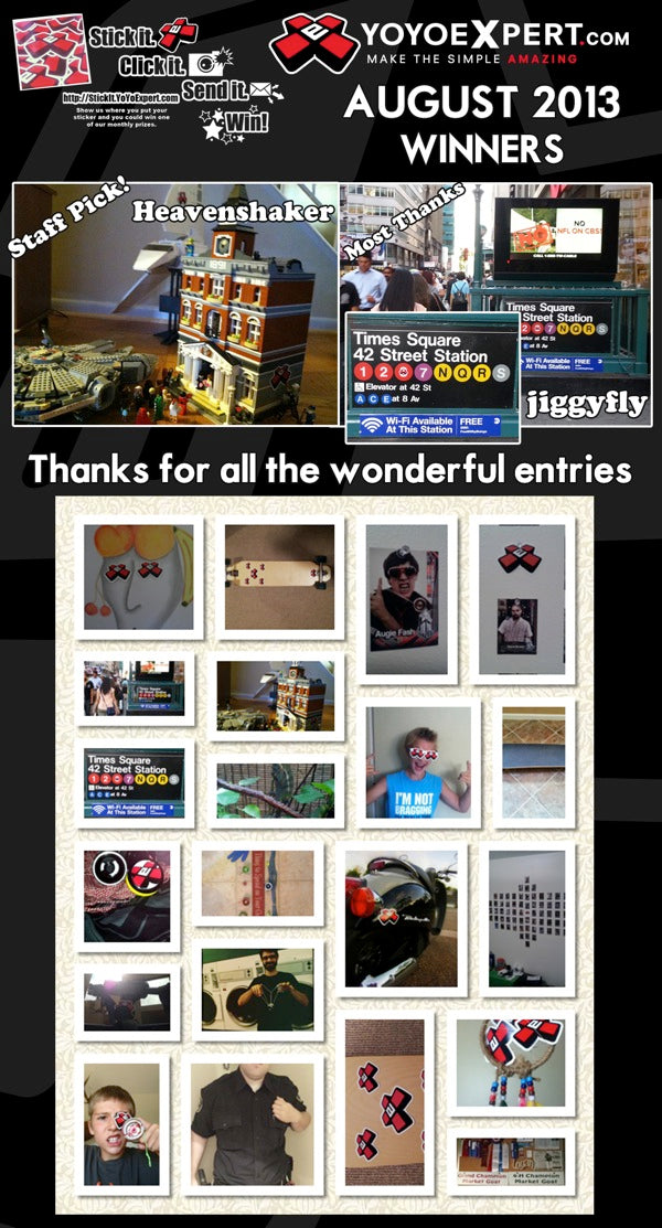 YoYoExpert “STICK IT” | Sticker Contest Winners | August 2013