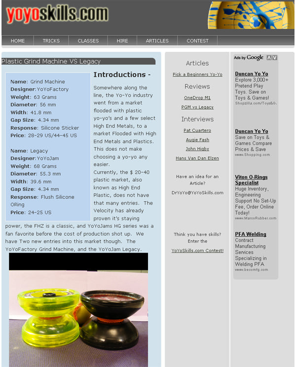 YoYoSkills.com - Legacy vs. Grind Machine