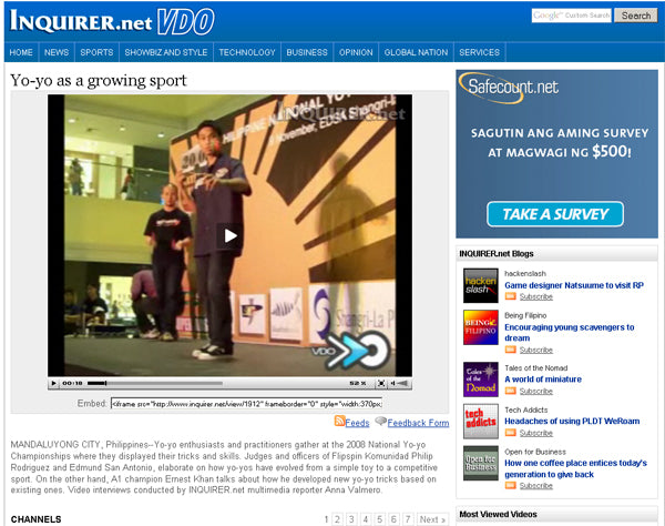 Yo-Yo as a Growing Sport - Philippines