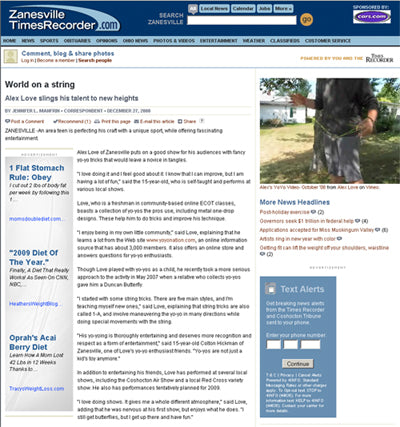 World on a String - Alex Love in News