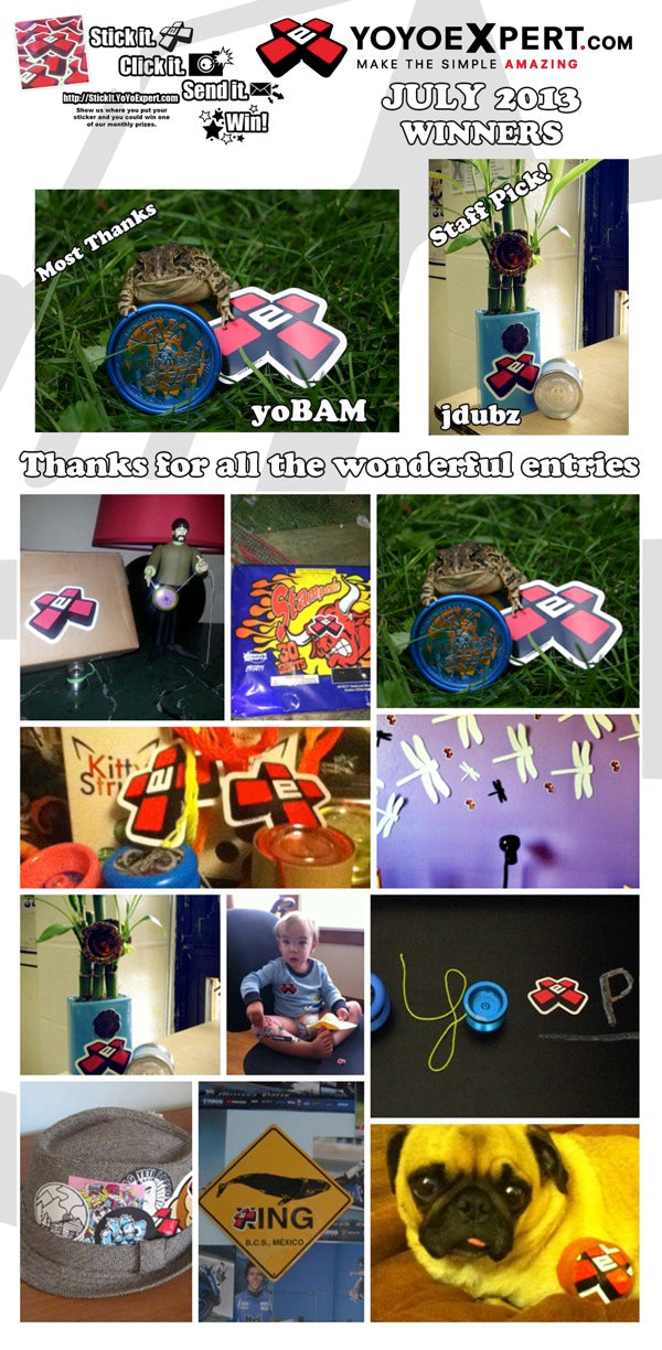 YoYoExpert "STICK IT" | Sticker Contest Winners | July 2013