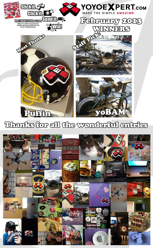 YoYoExpert "STICK IT" | Sticker Contest Winners | February 2013