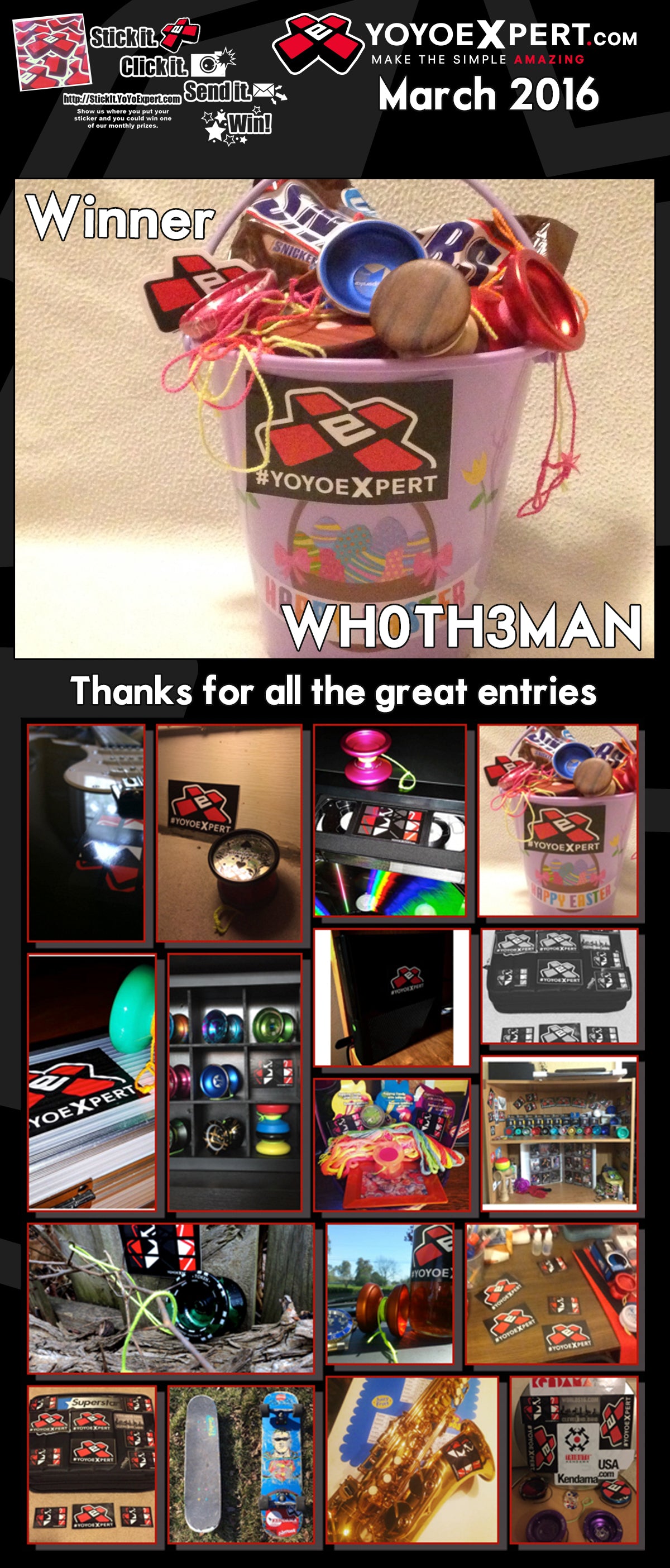 March 2016 Stick It Winner