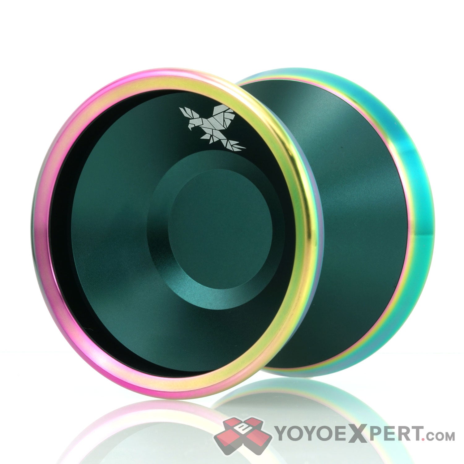 Peregrine - Emerald Green w/ Rainbow Ring
